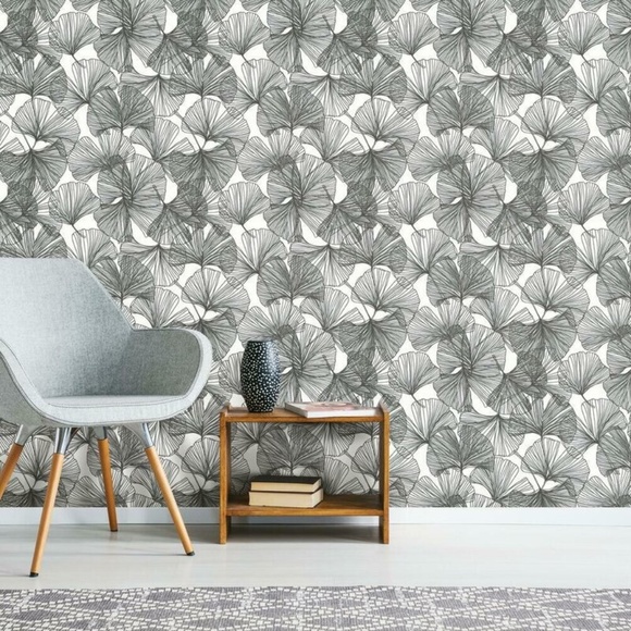 CB2 Ginkgo Leaf Peel and Stick Wallpaper 28.18 sq. ft - Picture 2 of 2